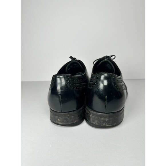 Florsheim Lexington Black Leather Wing-Tip Size 10 Men’s Dress Shoes - Picture 4 of 9